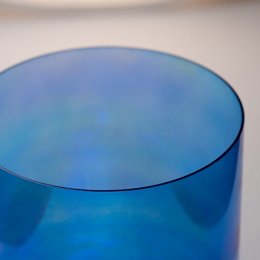 9" E-28 Sapphire Spirit Crystal Singing Bowl