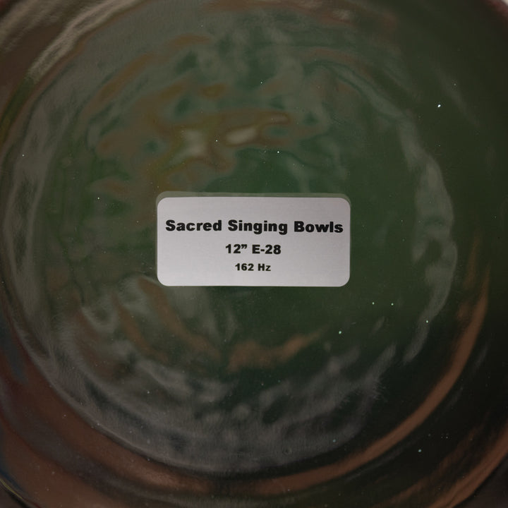 12" E-28 Divine Heart Crystal Singing Bowl with Flower of Life