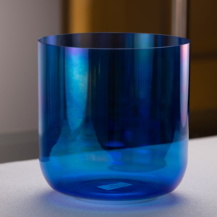 9" E-28 Sapphire Spirit Crystal Singing Bowl