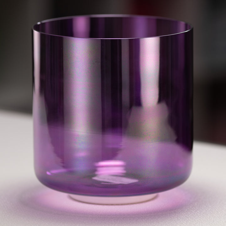 7.5" B+6 Lavender Lotus Crystal Singing Bowl, Perfect Pitch