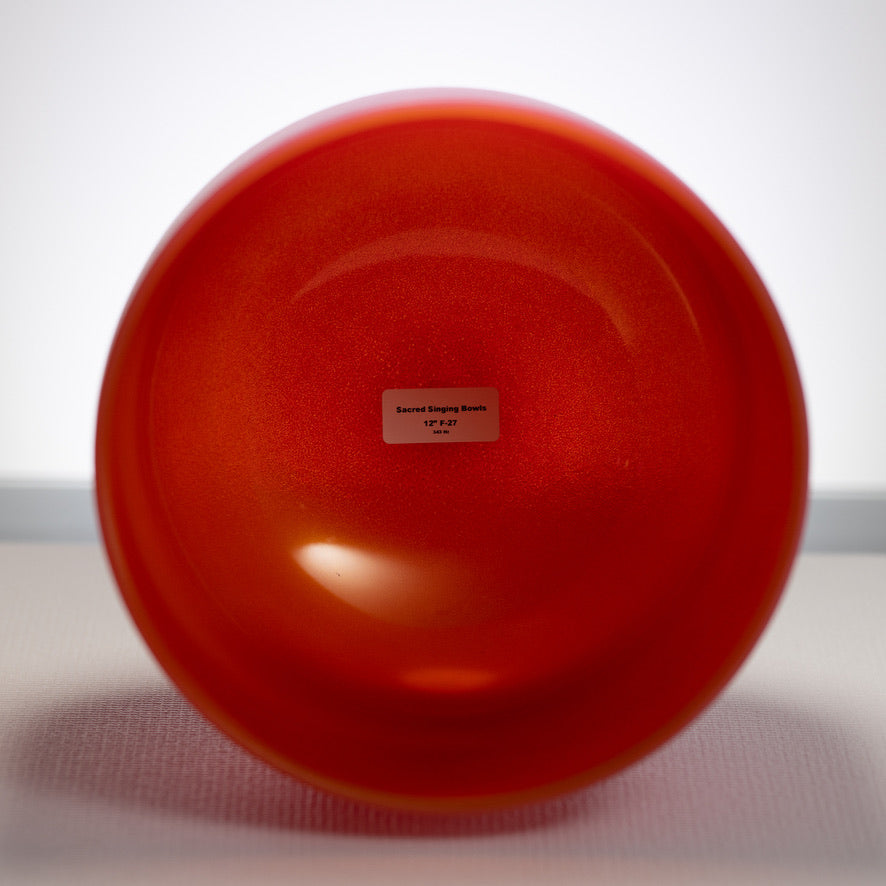 12" F-27 Sedona Sunrise Frosted Crystal Singing Bowl