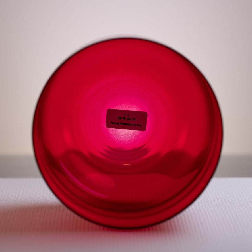 8.75" E-42 Ruby Ray Crystal Singing Bowl
