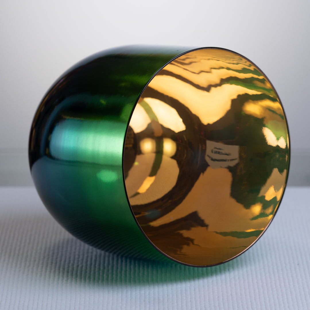9" D+40 Divine Earth Crystal Singing Bowl, 24k Gold inside