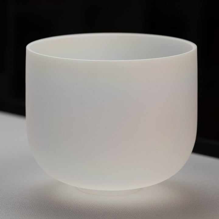 10.75" E-2 White Frosted Singing Bowl with Angel Aura inside