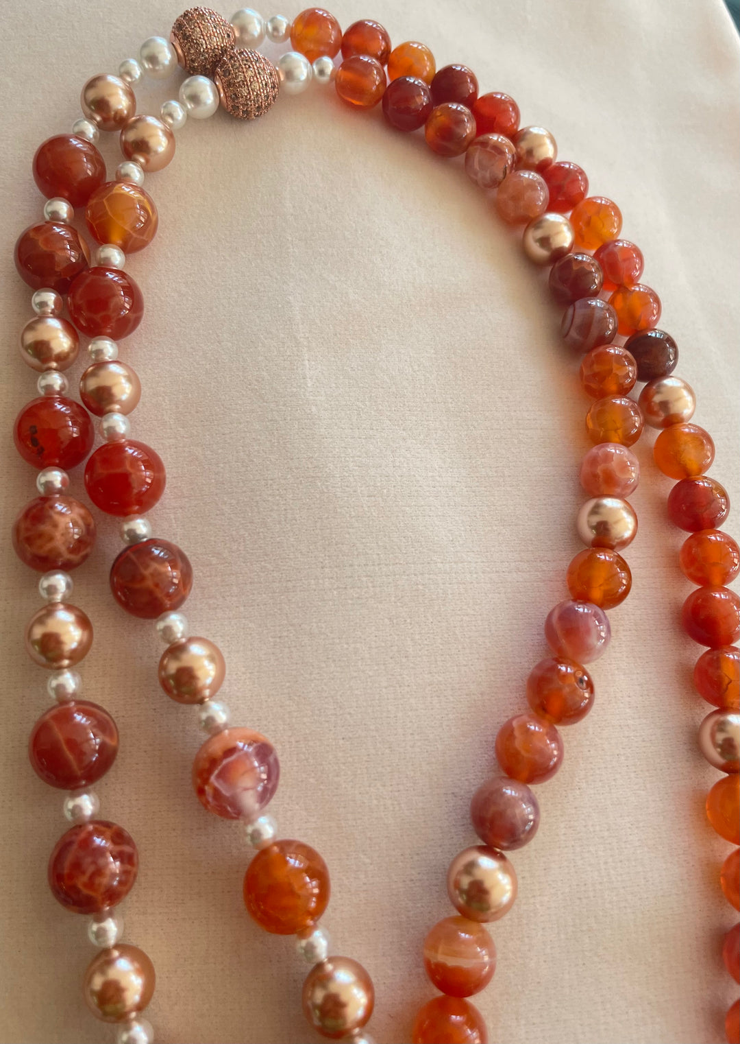 Fire Quartz (Hematoid) Mala