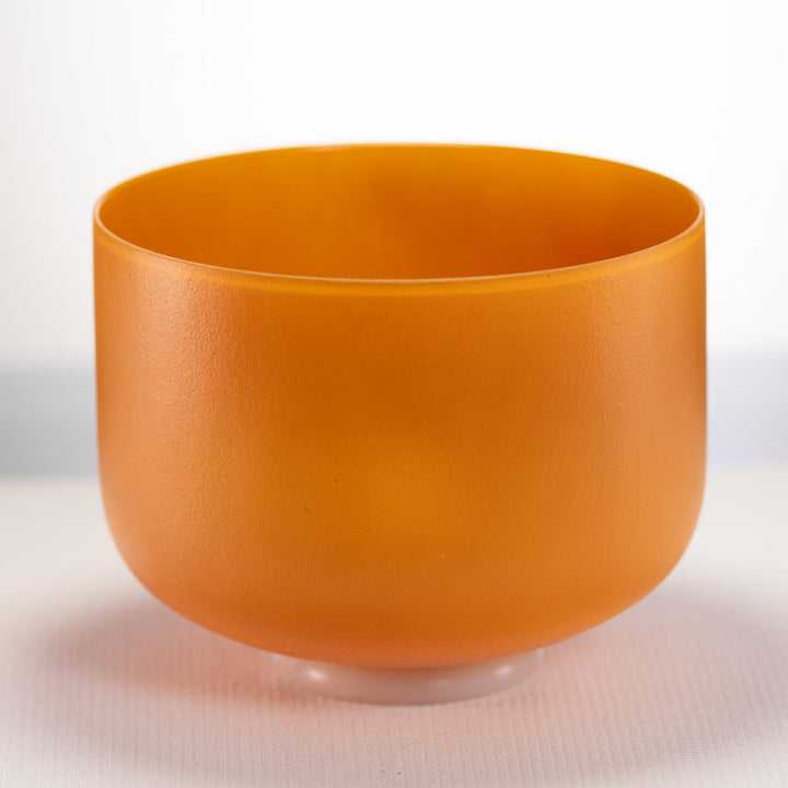 10" C+8 Honeycomb Frosted Crystal Singing Bowl, Gold inside