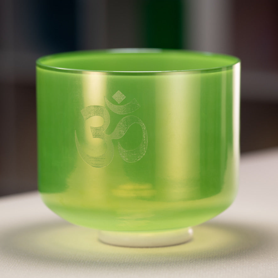 9" C-29 Forest Fairy Crystal Singing Bowl with Om Symbol