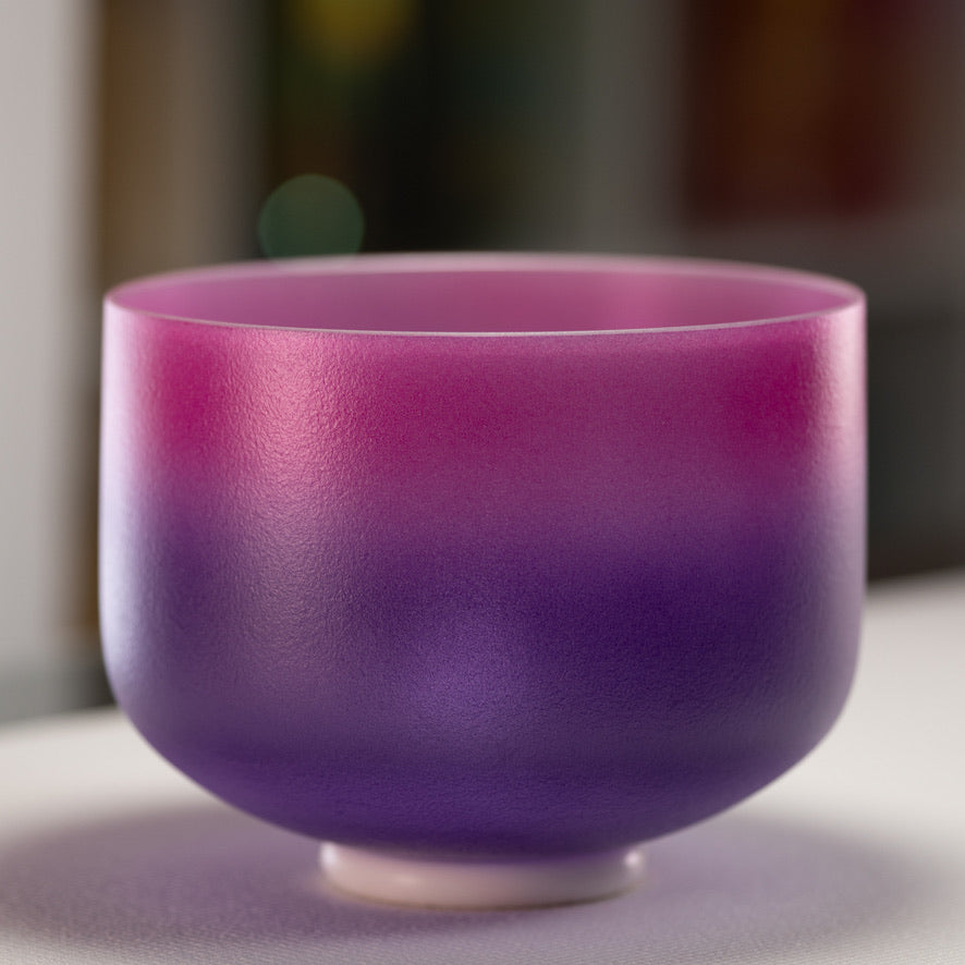10" C-27 Blossoming Heart Frosted Crystal Singing Bowl