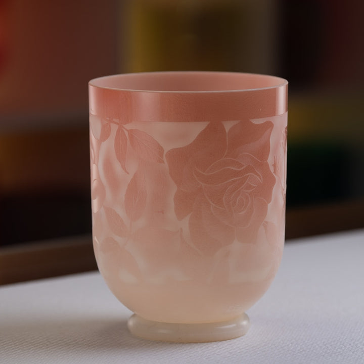 7" D#+10 Sunstone etched with Roses, Crystal Tones™