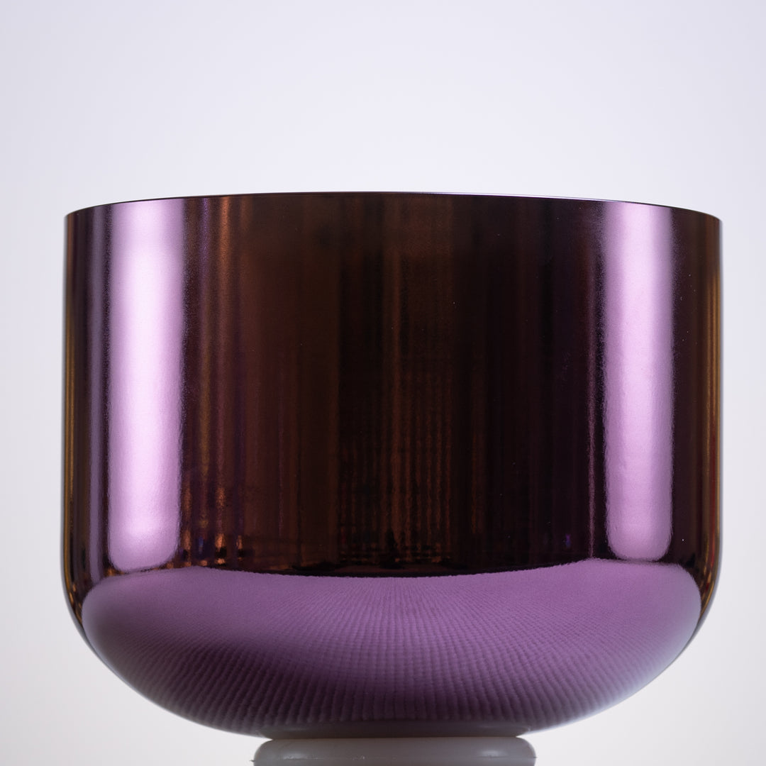 10" G#+28 Divine Violet Flame Crystal Singing Bowl, 24k Gold inside