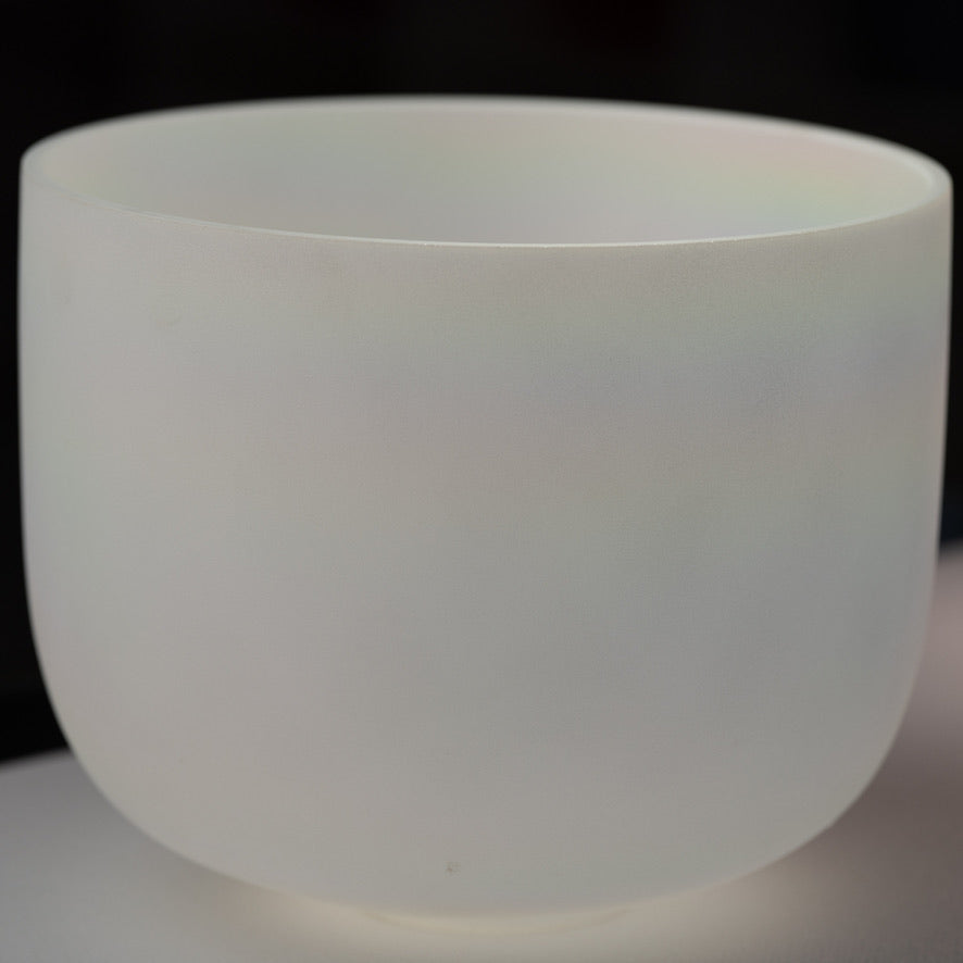 13.5" C+0 White Frosted Bowl with Angel Aura inside