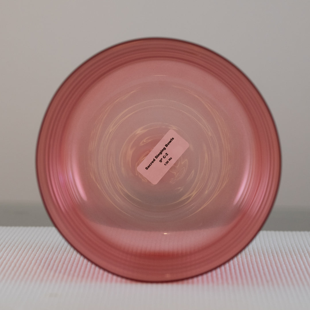 9" C-2 Ruby Ray Crystal Bowl