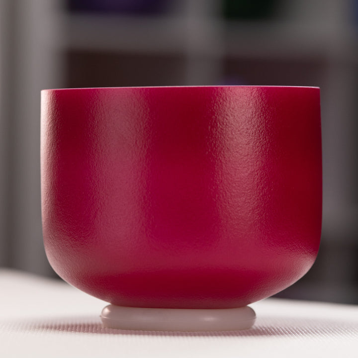 7.75" C+1 Dreamy Peony Frosted Crystal Singing Bowl, Silver inside