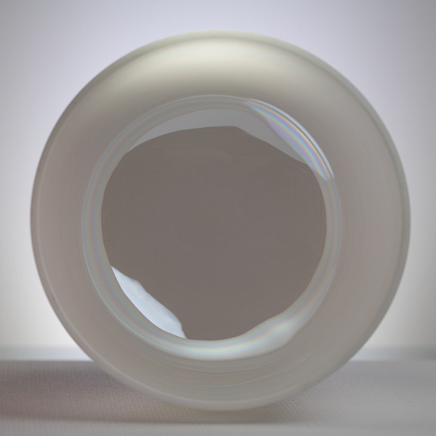 13.5" C+0 White Frosted Bowl with Angel Aura inside