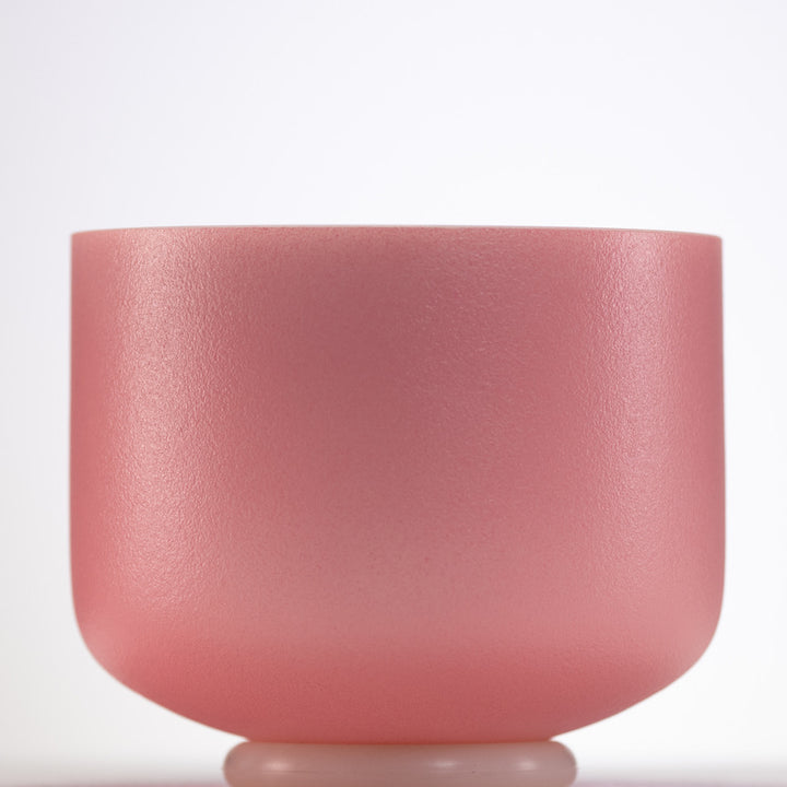 8" G+2 Rosebud Frosted Crystal Singing Bowl with Silver inside