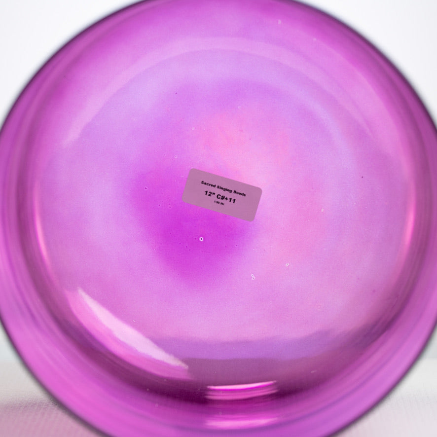 12" C#+11 Healing Violet Flame Crystal Singing Bowl