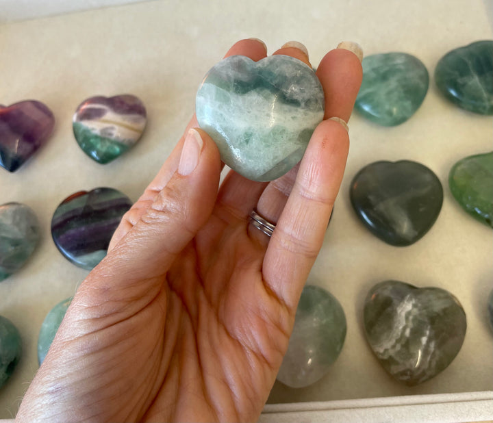 Fluorite Puffy Hearts