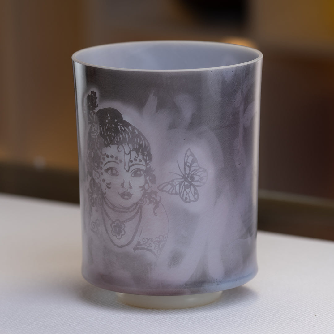 8" D#+45 Sugilite etched with Baby Krishna, Crystal Tones™