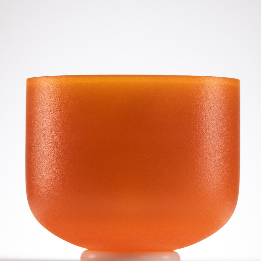 9" F-22 Setting Sun Frosted Crystal Singing Bowl