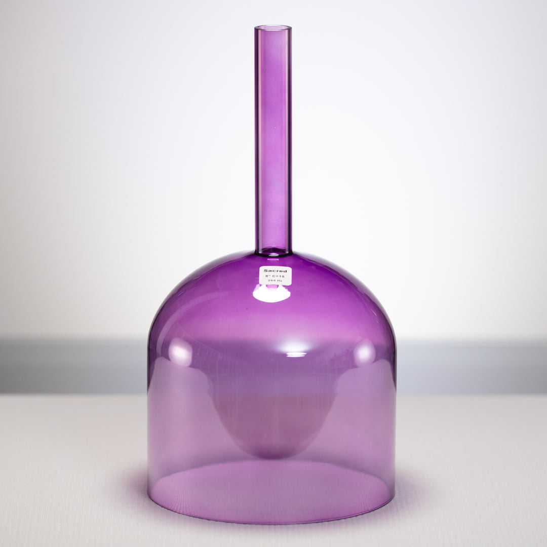 8" C+15 Lavender Lotus Crystal Singing Bowl, Handheld