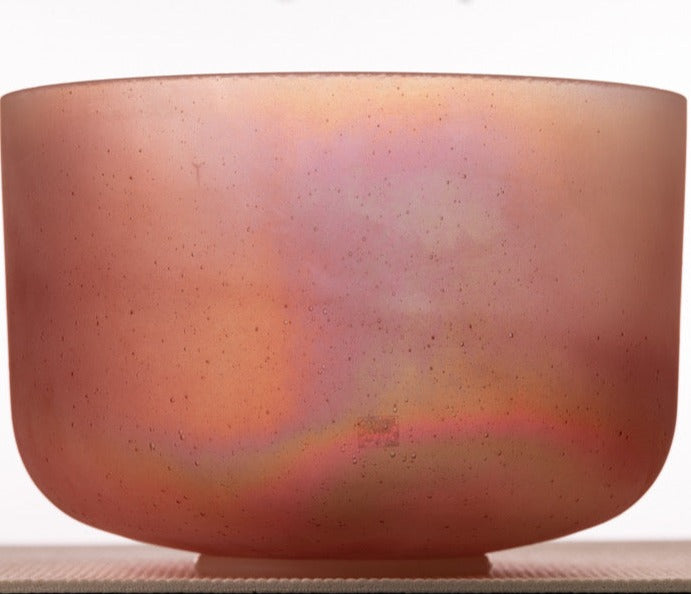 Pink Himalayan Salt with Platinum inside Crystal Singing Bowl
