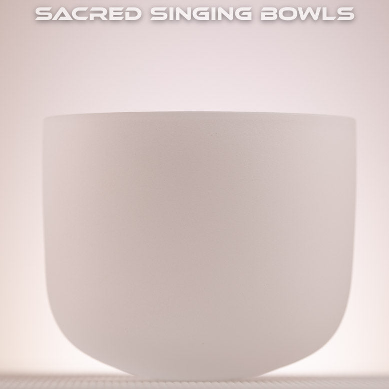 E & B Perfect Fifth Frosted Crystal Singing Bowl Pair