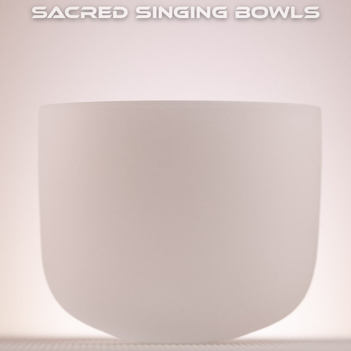E & B Perfect Fifth Frosted Crystal Singing Bowl Pair