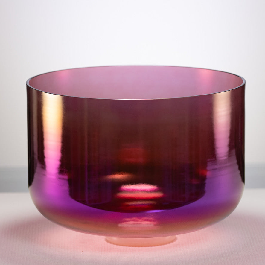 13" D-8 Healing Violet Flame Crystal Singing Bowl, Perfect Pitch