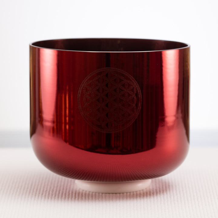 9" B+36 Ruby Ray with Flower of Life Singing Bowl