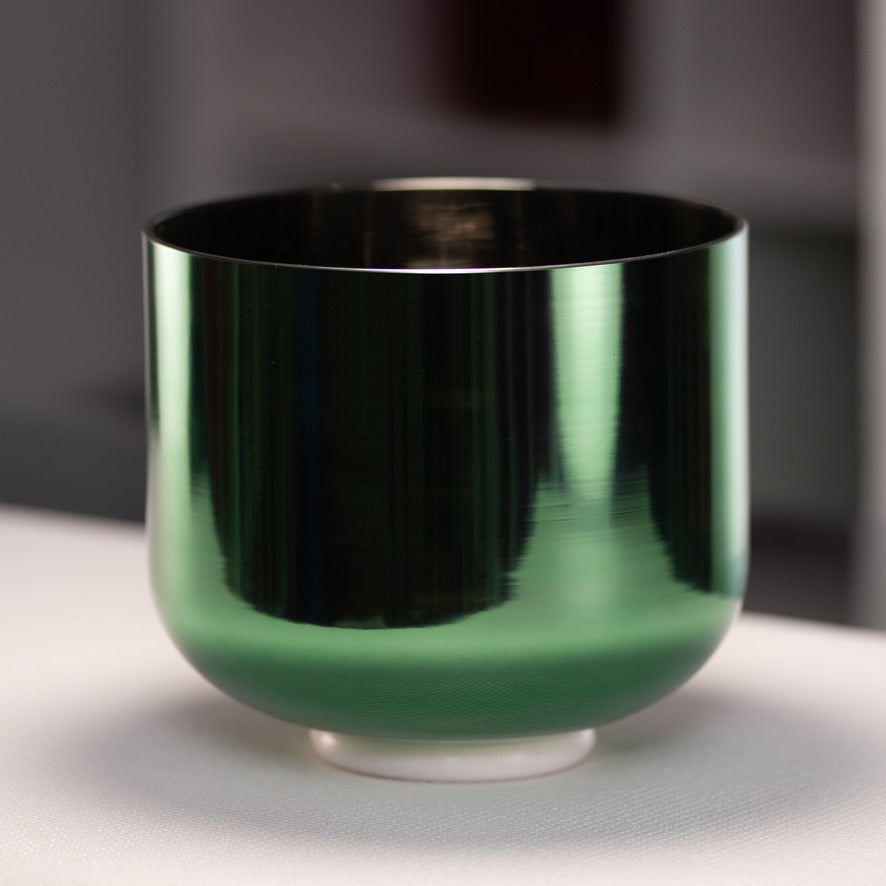 9" C+9 Emerald Heart Crystal Singing Bowl, Perfect Pitch