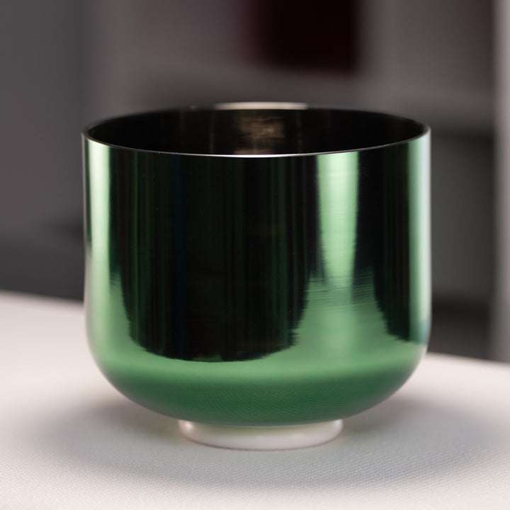 9" C+9 Emerald Heart Crystal Singing Bowl, Perfect Pitch