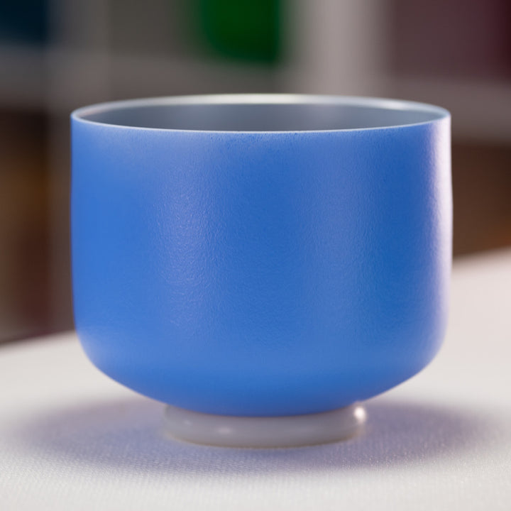 8" E+8 Father Sky Frosted Crystal Singing Bowl, Silver inside