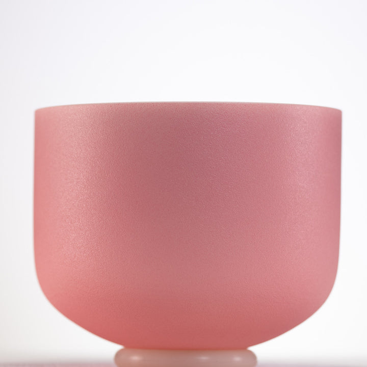 9.25" C#+6 Rosebud Frosted Crystal Singing Bowl with Silver inside