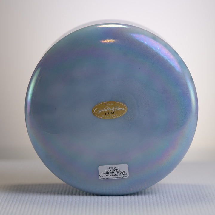 9" Turquoise Platinum and Ocean Gold Crystal Singing Bowl from Crystal Tones