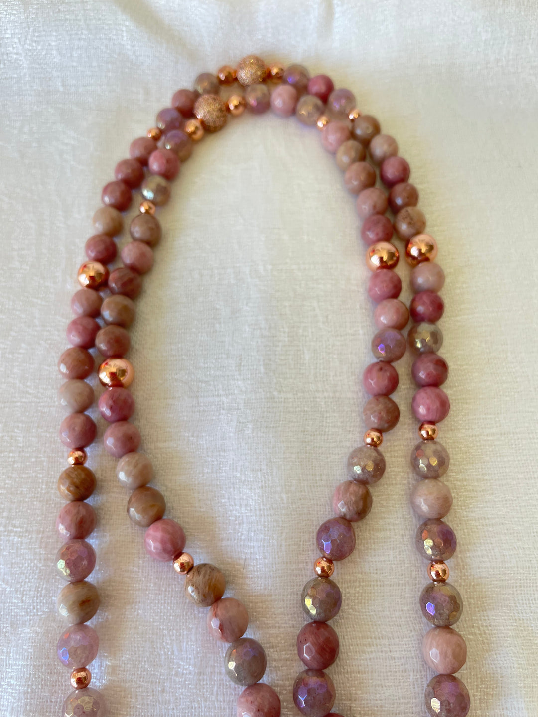 Faceted Rhodonite Mala