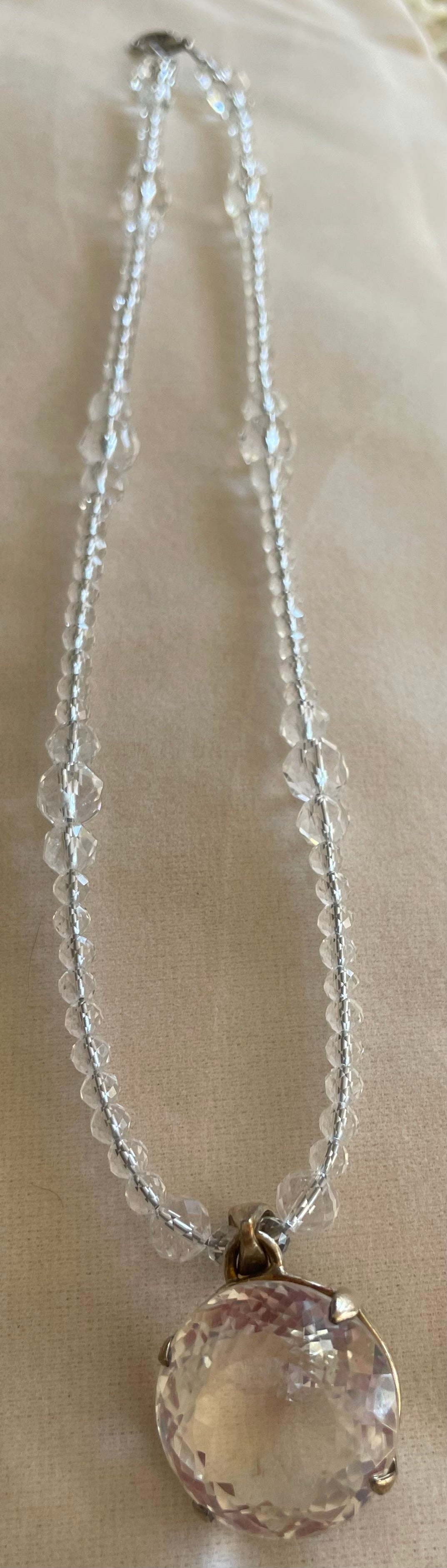 Faceted Clear Quartz Necklace