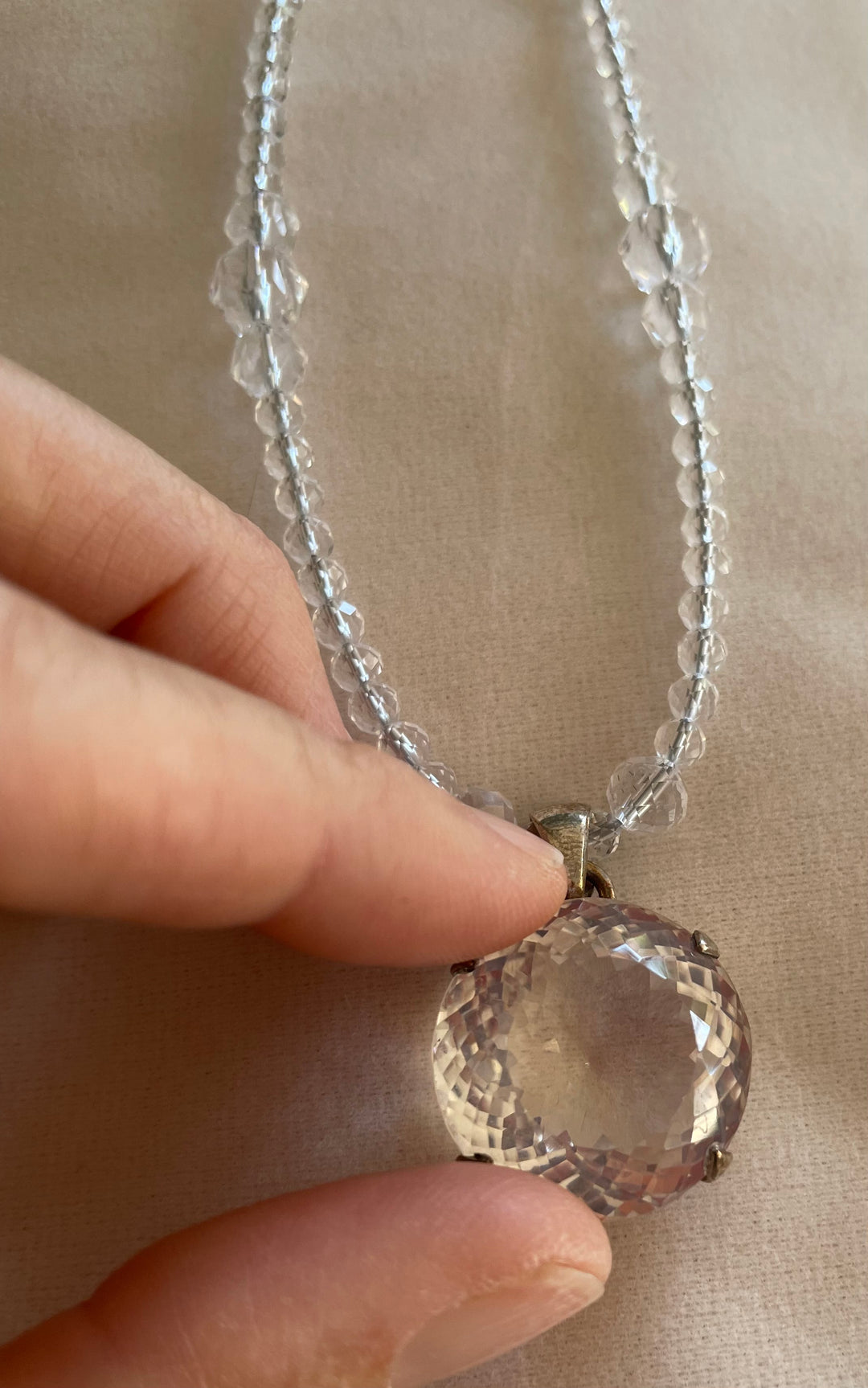 Faceted Clear Quartz Necklace