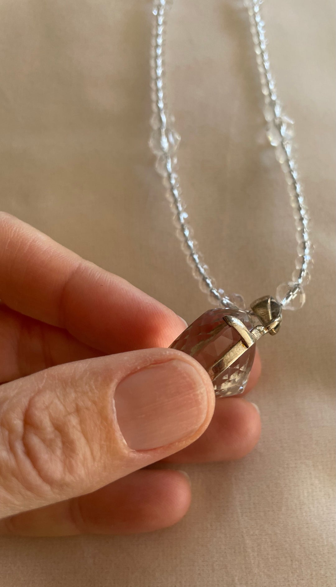 Faceted Clear Quartz Necklace