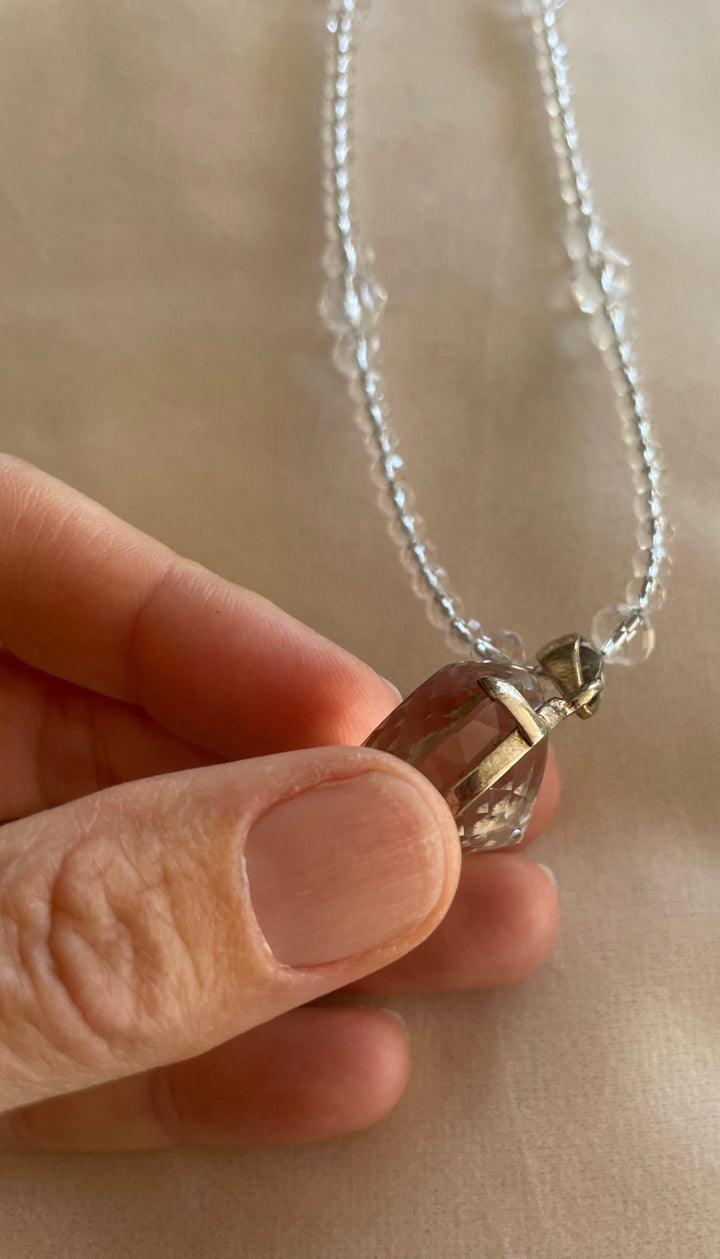 Faceted Clear Quartz Necklace