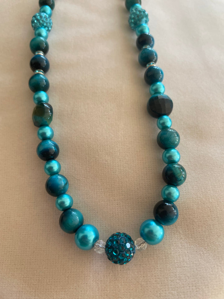 Blue Tiger Eye & Mixed Bead Necklace