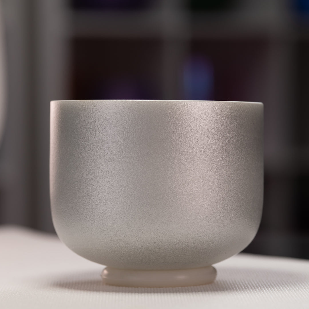 8" B-29 Frosted Silver Star Crystal Singing Bowl