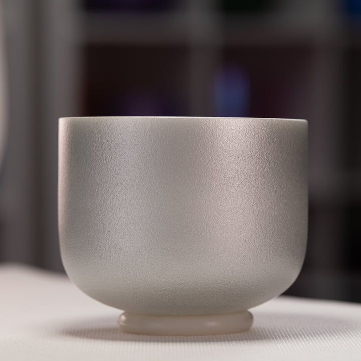 8" B-29 Frosted Silver Star Crystal Singing Bowl