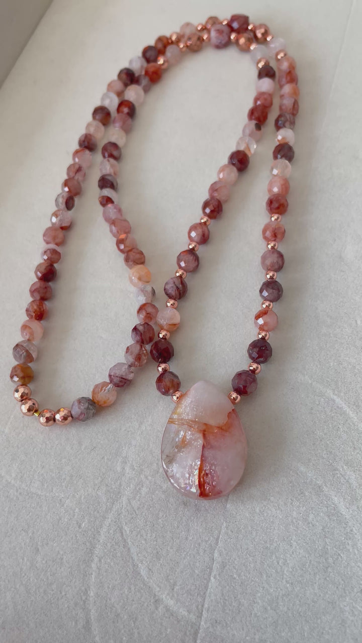 Faceted Lepidocrocite Mala with Lepidocrocite Pendant