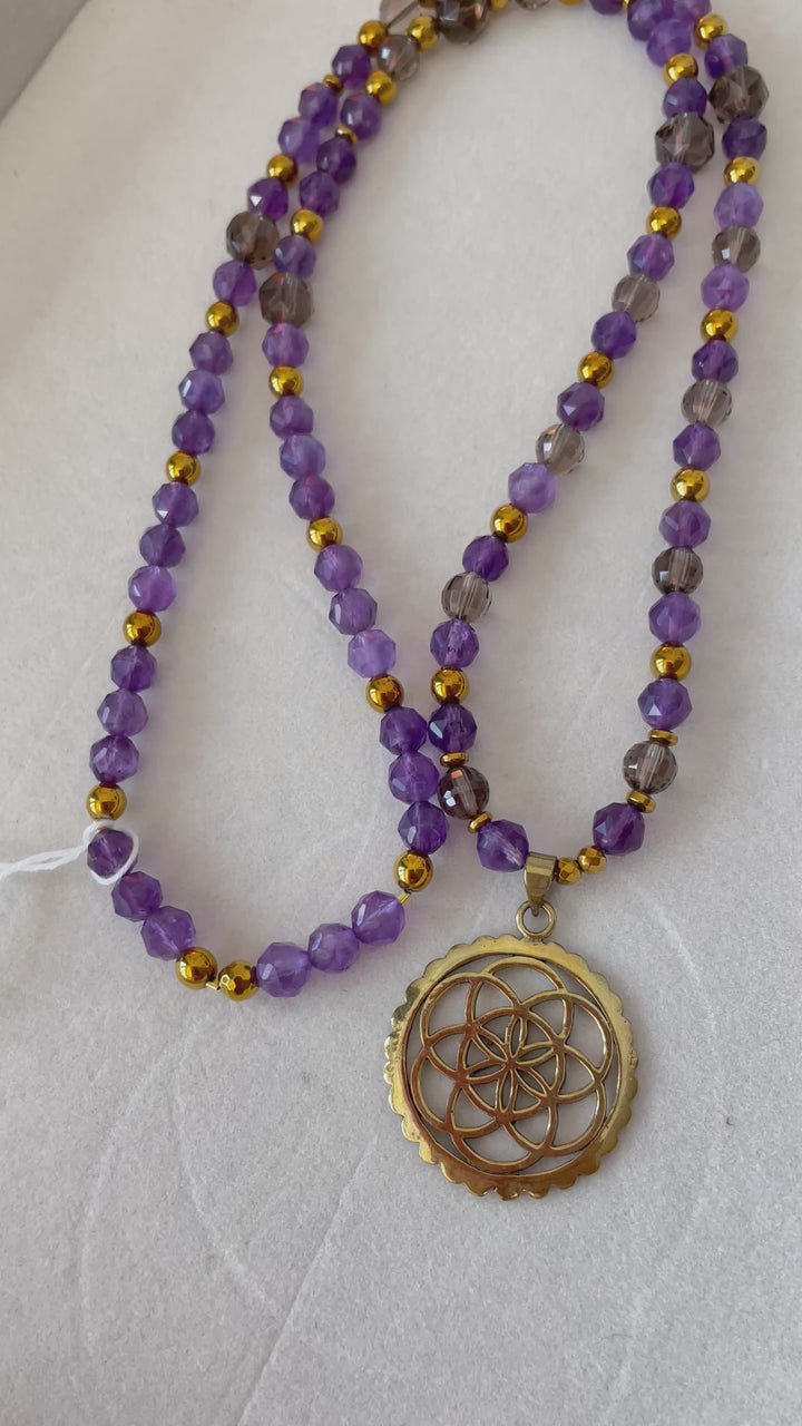 Faceted Amethyst Mala