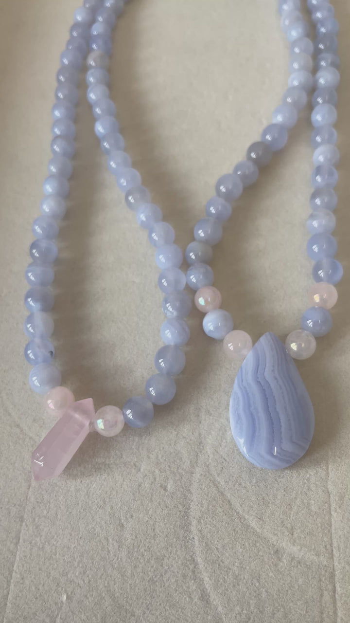 Blue Lace Agate Mala