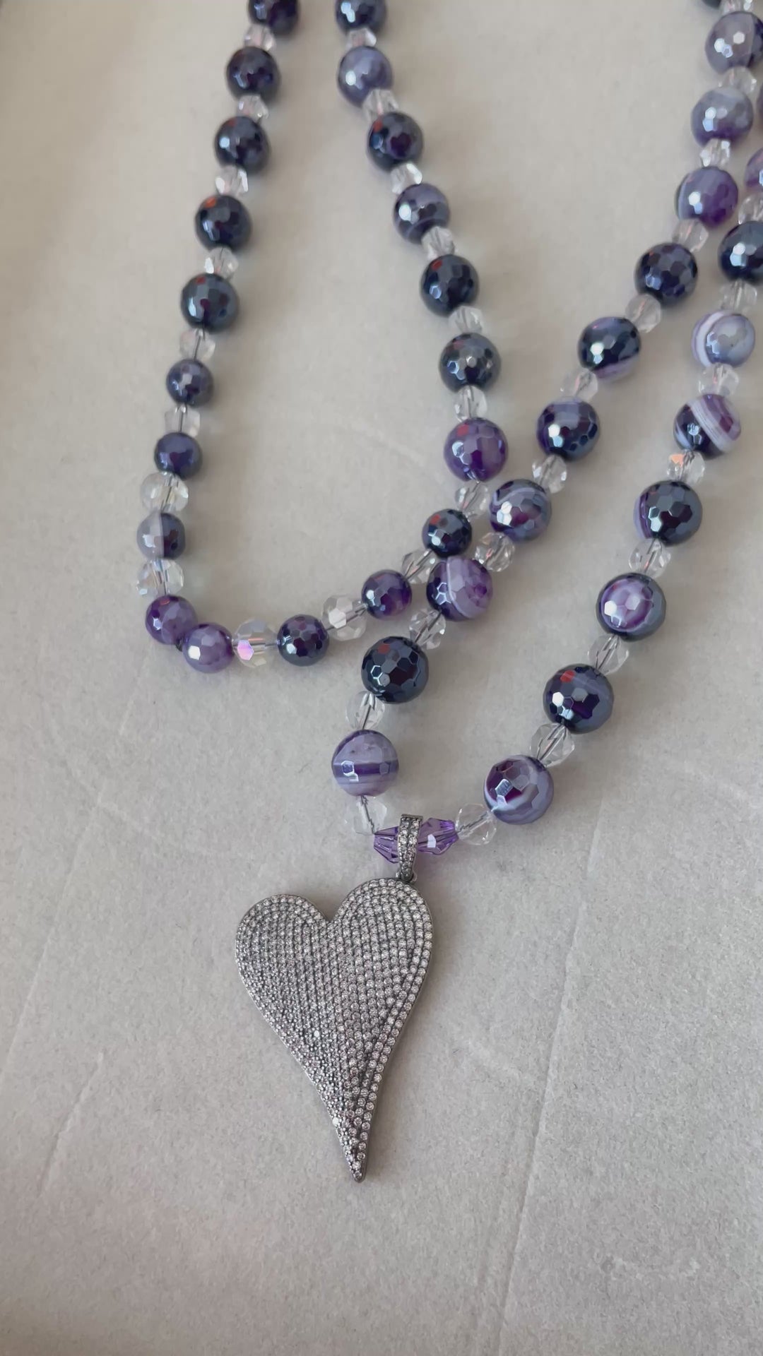 Faceted Purple Agate Mala