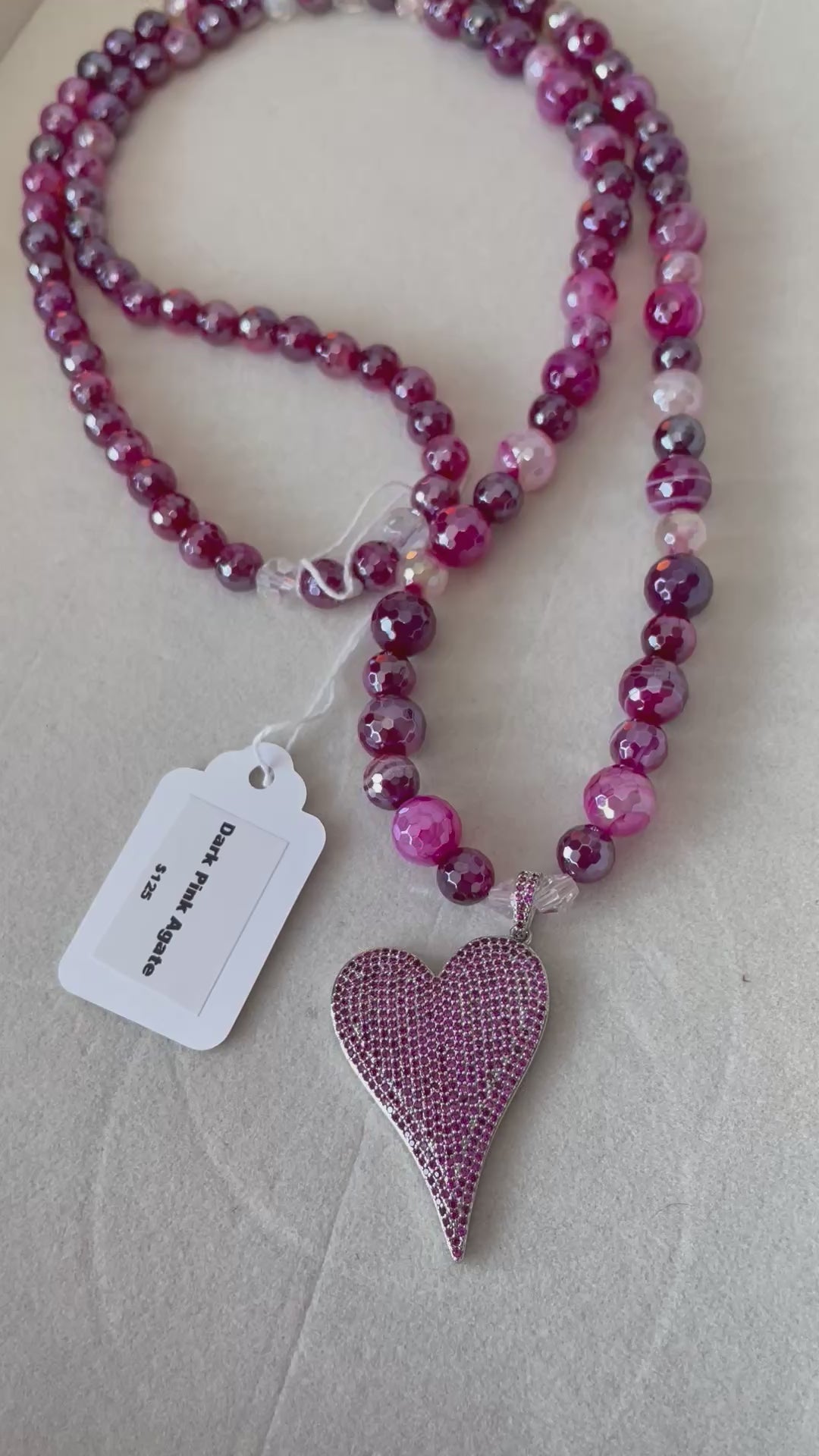 Dark Pink Agate Mala