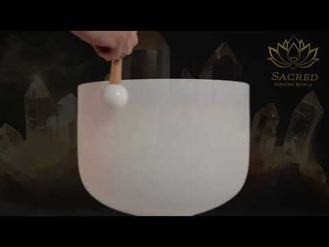 11.75" D+7 White Frosted Singing Bowl with Angel Aura inside