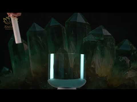 9" B+18 Celestial Melody Crystal Singing Bowl, 24k Gold inside