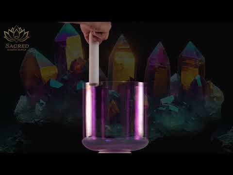 9" G+38 Lavender Lotus Crystal Singing Bowl